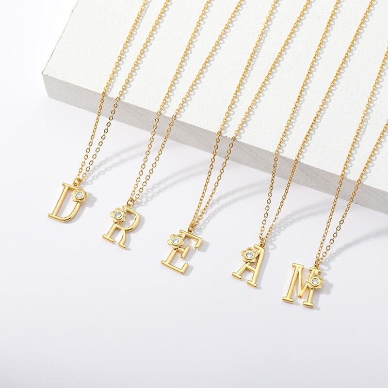 Gold initial necklace